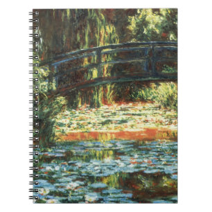 Caderno Espiral Ponte sobre o Waterlily Pond, por Claude Monet