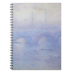 Caderno Espiral Ponte Waterloo, efeito úmido de Claude Monet