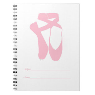 Caderno Espiral Ponteiro do Balé da Equipe - Rosa