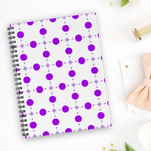 Caderno Espiral Pontinhos Roxos, Desenho de Bolinhas,