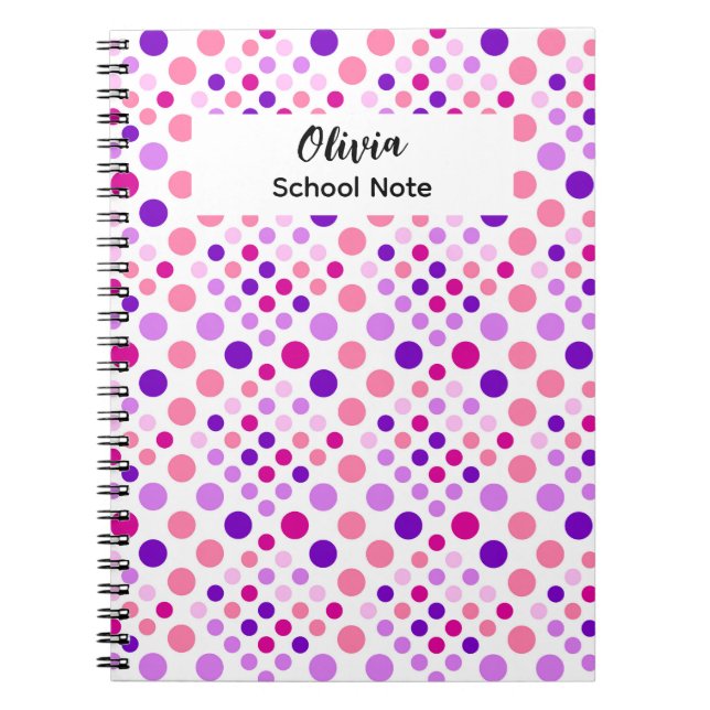 Caderno Espiral Ponto Colorido Material Escolar  (Frente)
