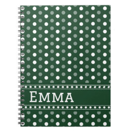 Caderno Espiral Ponto de Bolinha Verde Esmeralda