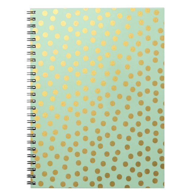 Caderno Espiral Ponto de Confetti Dourado do Chic Mint (Frente)
