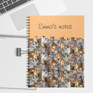 Caderno Espiral Ponto de encontro de gatos - fofo