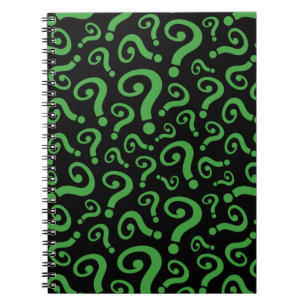 Caderno Espiral Ponto de interrogação verde