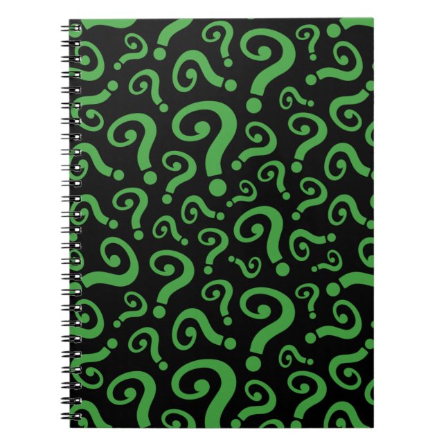 Caderno Espiral Ponto de interrogação verde (Frente)
