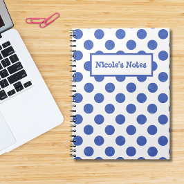 Caderno Espiral Pontos Azuis Personalizados