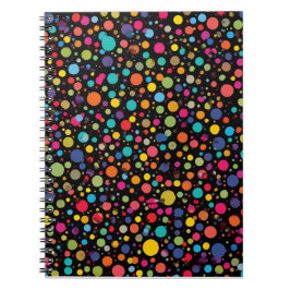 Caderno Espiral Pontos Coloridos Brilhantes