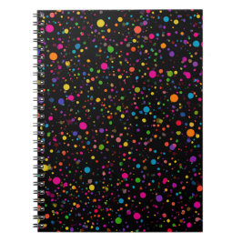 Caderno Espiral Pontos Coloridos Brilhantes