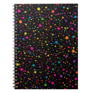 Caderno Espiral Pontos Coloridos Brilhantes