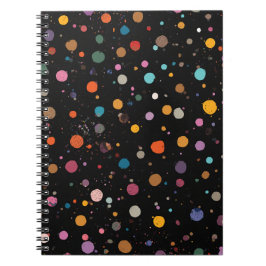 Caderno Espiral Pontos Coloridos Brilhantes