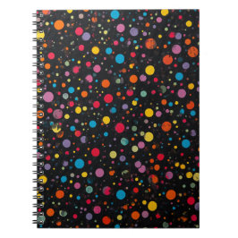Caderno Espiral Pontos Coloridos Brilhantes