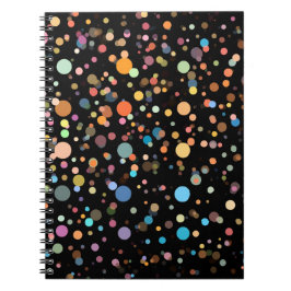 Caderno Espiral Pontos Coloridos Brilhantes