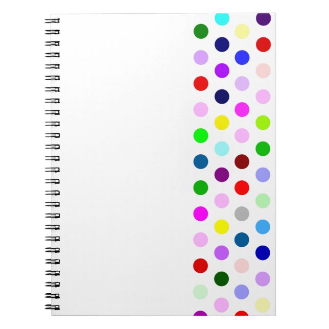 Caderno Espiral pontos coloridos felizes (Frente)