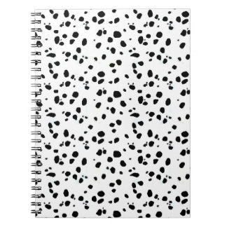 Caderno Espiral Pontos Dalmatian, impressão Dalmatian, pele