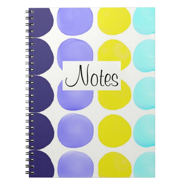 Caderno Espiral Pontos de aquarela grandes (Frente)