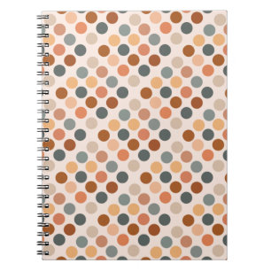 Caderno Espiral Pontos de Boho Retroativos Neutrais
