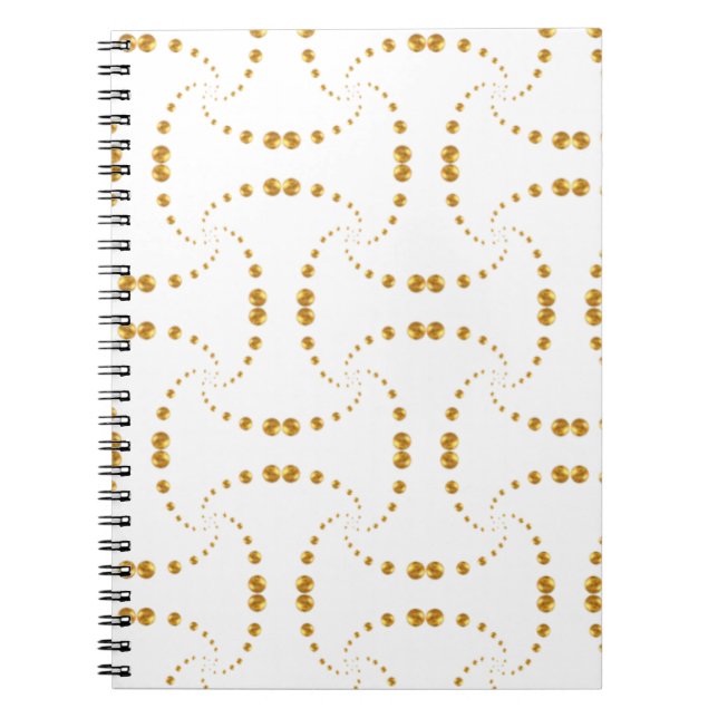 Caderno Espiral Pontos de ouro elegantes (Frente)