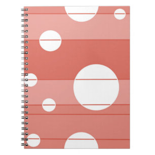 Caderno Espiral Pontos e listras em vermelho-vivo