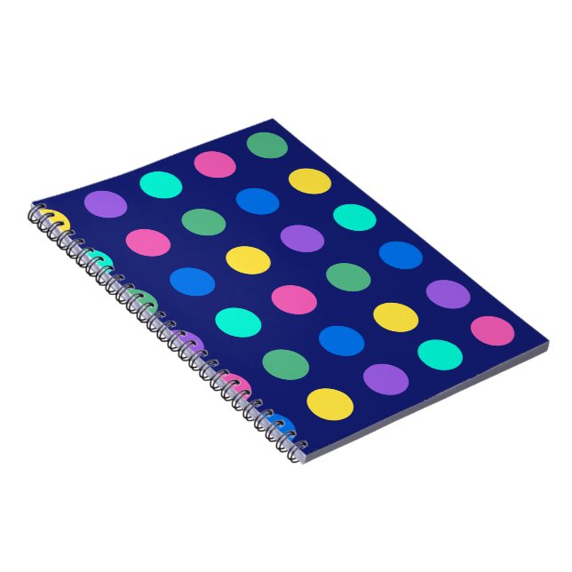Caderno Espiral Pontos Geométricos Coloridos  (Lado Direito)