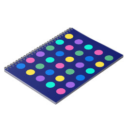 Caderno Espiral Pontos Geométricos Coloridos