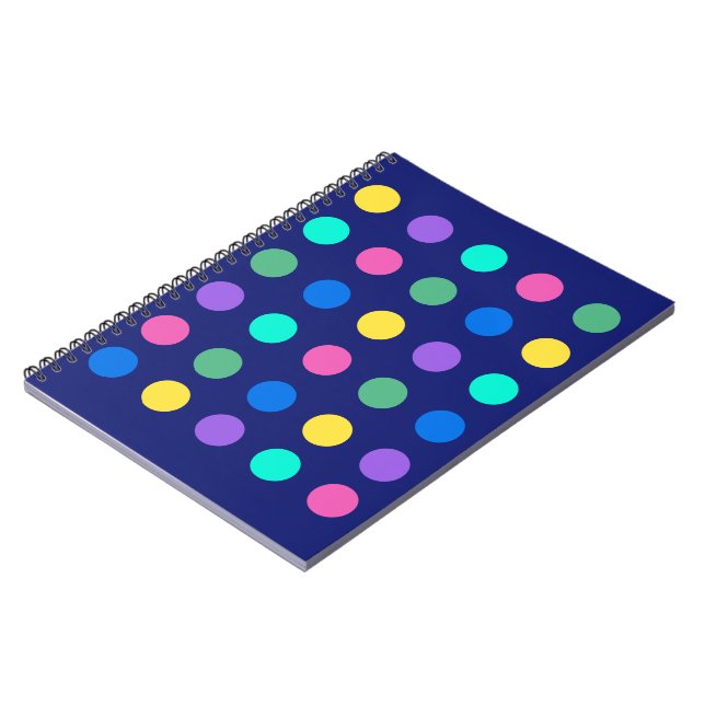 Caderno Espiral Pontos Geométricos Coloridos (Left Side)