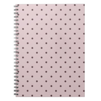 Caderno Espiral Pontos Minúsculos Rosa Claro Marrom Fofo Minimalis
