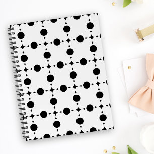 Caderno Espiral Pontos Polka Pretos, Padrão de Bolinhas, Pontos, P