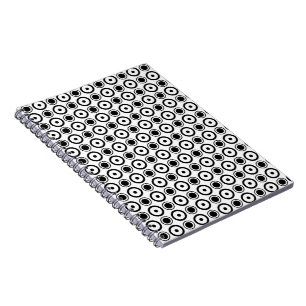 Caderno Espiral Pontos pretos estilosos em branco