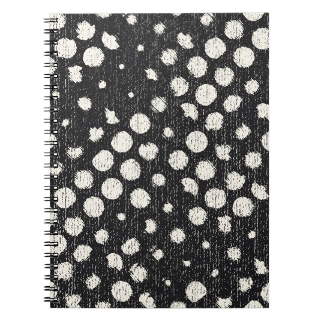 Caderno Espiral Pontos quebrados monocromáticos escovados Fundo te (Frente)