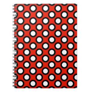 Caderno Espiral Pontos retrorreflectores circulados, vermelhos, pr
