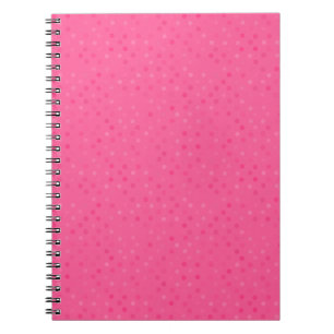 Caderno Espiral pontos rosa quente e rosa francês
