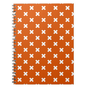 Caderno Espiral Pontos transversais brancos na laranja queimada