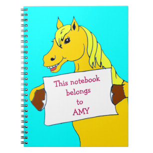Caderno Espiral Pony de desenho animado bonito com mensagem