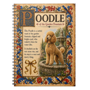 Caderno Espiral Poodle, Arte de Bestiário Medieval