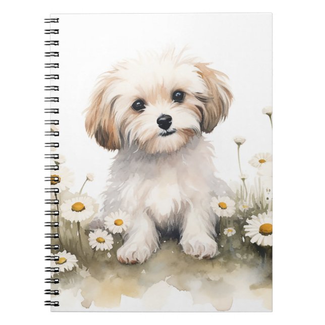 Caderno Espiral Poodle De Aquarelas Em Disias (Frente)