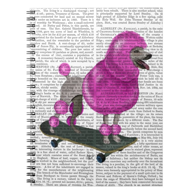 Caderno Espiral Poodle e skate cor-de-rosa (Frente)