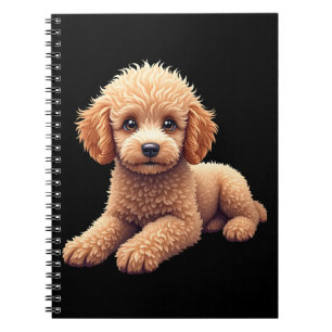 Caderno Espiral Poodle Engraçado Amante de Animais Gráfico de Cach