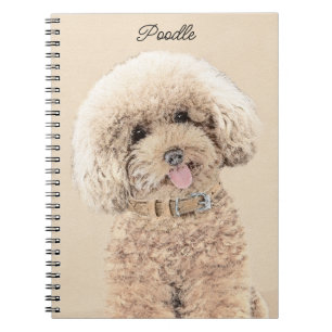 Caderno Espiral Poodle Miniature Toy Apricot Cream Brown Dog Art