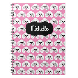 Caderno Espiral Poodle Pattern Cute Pink