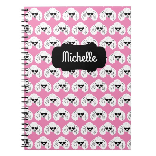 Caderno Espiral Poodle Pattern Cute Pink (Frente)