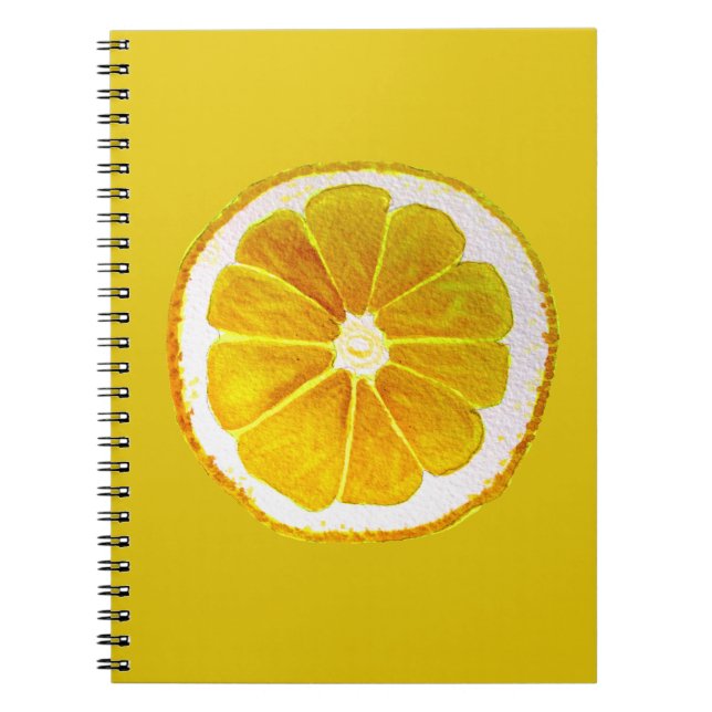 Caderno Espiral Pop art amarelo limão fruta original (Frente)