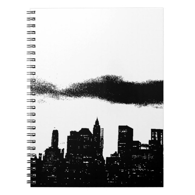 Caderno Espiral Pop Art Black White NYC Nova Iorque (Frente)