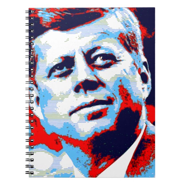 Caderno Espiral Pop Art JFK John F. Kennedy Red Blue (Frente)