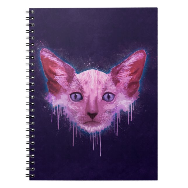 Caderno Espiral Pop Art Lykoi Werewolf Cat (Frente)