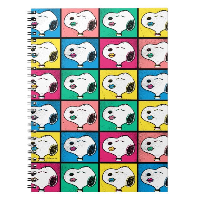 Caderno Espiral Pop Art Snoopy Lábios | Padrão Mod for You (Frente)