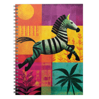 Caderno Espiral Pop da selva de zebra voadora