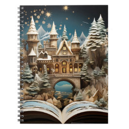 Caderno Espiral Pop do Castelo de Storybook de Natal