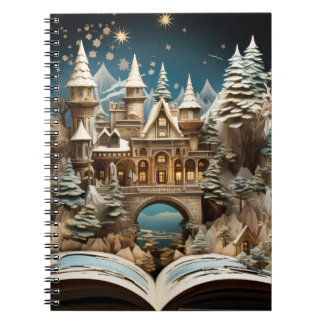 Caderno Espiral Pop do Castelo de Storybook de Natal