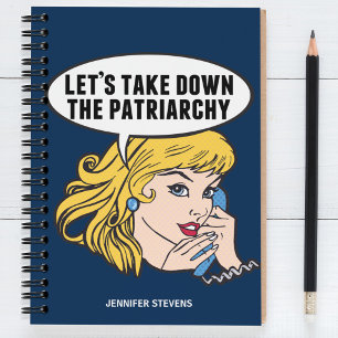Caderno Espiral Pop feminista engraçada e feminista, mulher com ci